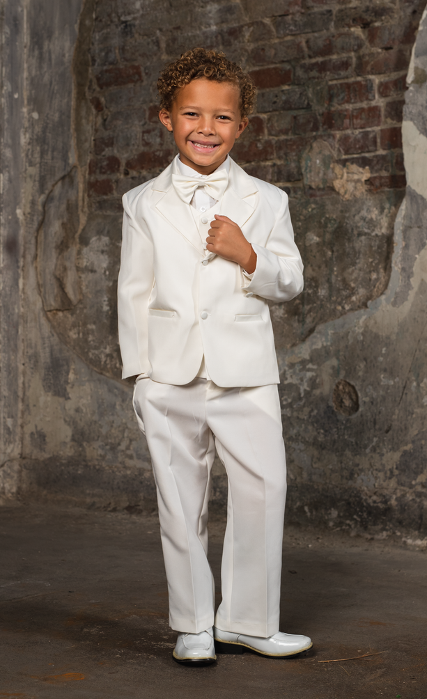 TT_4020W - Boys 5 piece Suit 2 Button Style 4020 - SLIM FIT in White - Boys  First Holy Communion Suits - Flower Girl Dresses - Flower Girl Dress For  Less